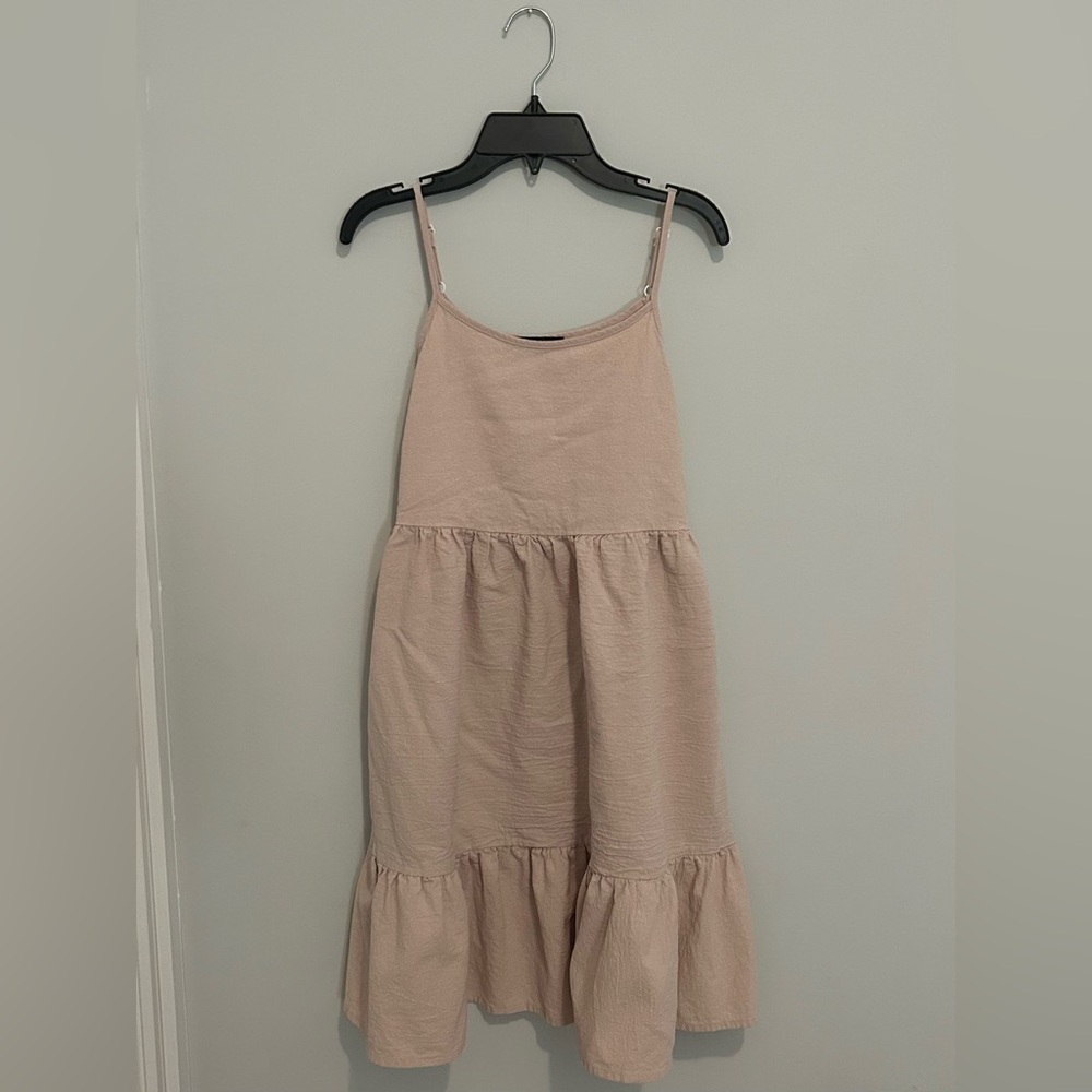 Cream Tiered Spaghetti Strap Summer Dress